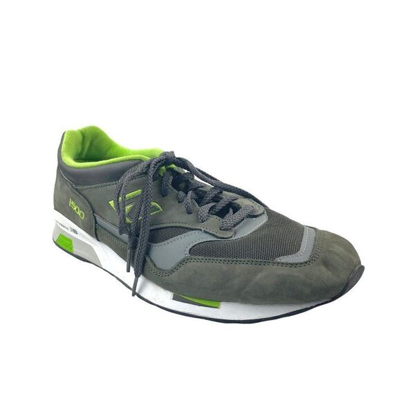 New Balance Men's Olive, Neon Green & Grey Suede Leather 1500 Sneakers US 13 D - Picture 1 of 16